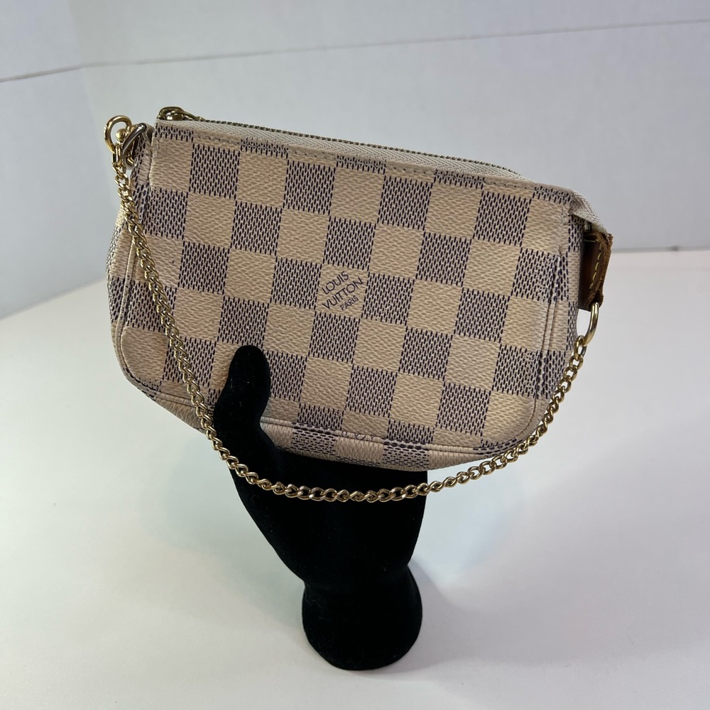 Louis Vuitton Monogram Damier Azur Mini Pochette  - Authenticity Certified